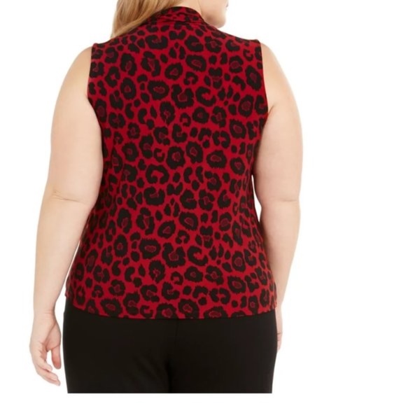 Anne Klein Plus Size Sleeveless Animal Print Top - Picture 2 of 8